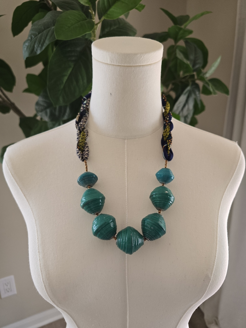 Teal Bead Statement Necklace